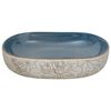 vidaXL Countertop Basin Sand and Blue Oval 23.2x15.7x5.5" Ceramic