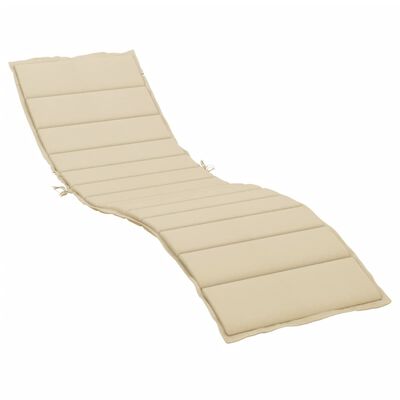 vidaXL Sun Lounger Cushion Beige 78.7"x23.6"x1.2" Oxford Fabric
