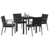vidaXL Garden Dining Set 5 pcs Black and Grey PE Rattan