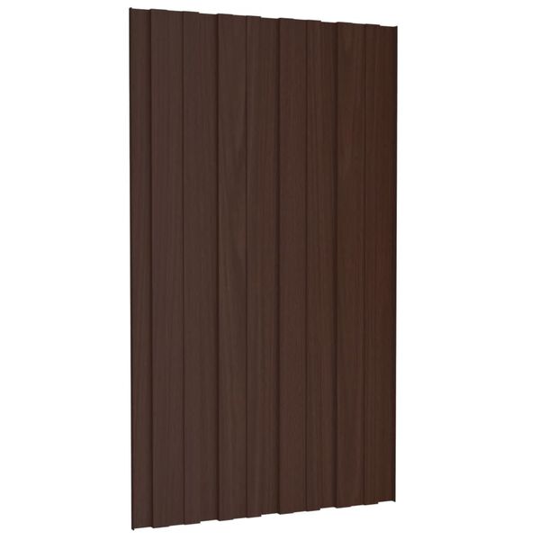 vidaXL Roof Panels 12 pcs Galvanised Steel Brown 31.5x17.7"