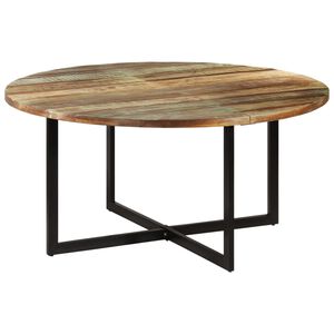 vidaXL Dining Table Multicolor Reclaimed wood, iron 59 in diameter