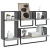 vidaXL Wall Shelf Set Set of 4 Grey Sonoma Engineered wood, metal