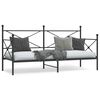 vidaXL Daybed With Trundle Black Steel 35.4x79.0 in mattress size