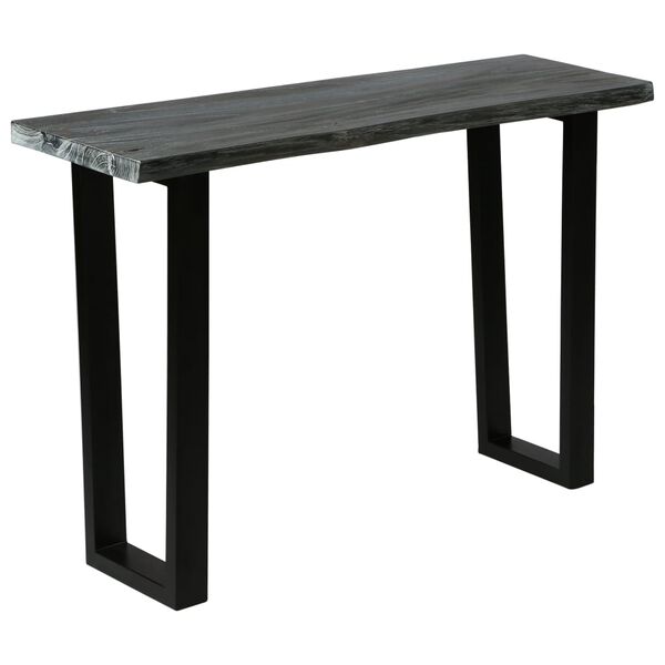 vidaXL Console Table Gray Solid Mindi Wood, Powder-Coated Steel Medium