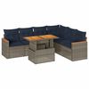 vidaXL 7 Piece Patio Sofa Set with Cushions Gray Poly Rattan