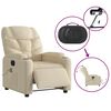 vidaXL Electric Massage Recliner Chair Cream Polyester, Metal, Plywood