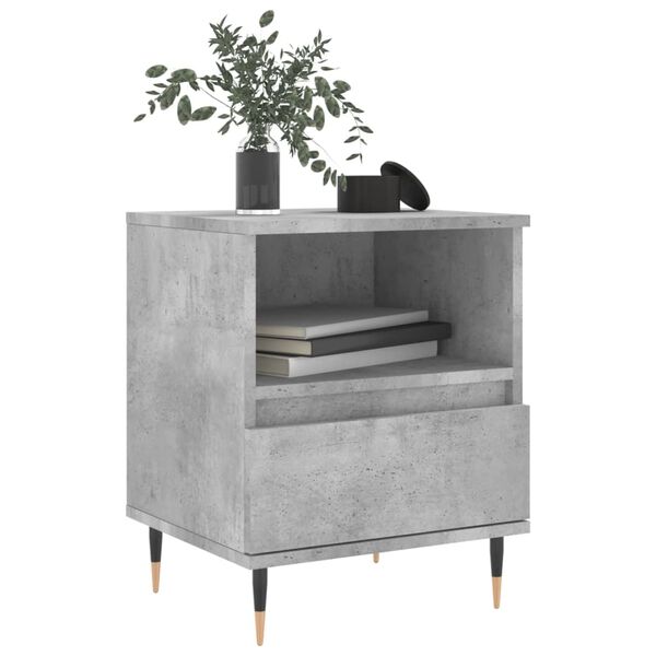 vidaXL Bedside Cabinet Concrete Grey Engineered Wood Standard