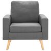 vidaXL Sofa Light grey 100% polyester, solid pine wood, rubberwood Medium