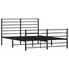 vidaXL Bed Frame Black Steel King Bed Frame Rectangular Traditional