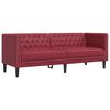 vidaXL 2 Piece Chesterfield Sofa Set Wine Red Faux Leather