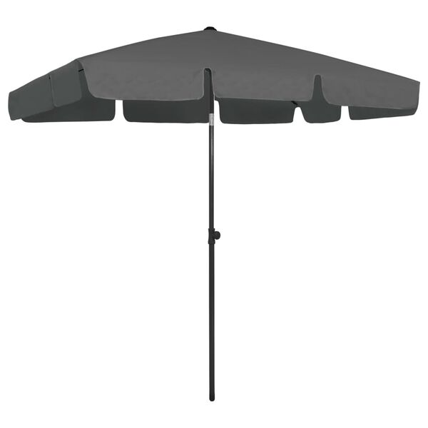 vidaXL Beach Parasol Anthracite Polyester Large UV-resistant materials