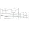 vidaXL Bed Frame White Powder-coated steel Double Bed Frame
