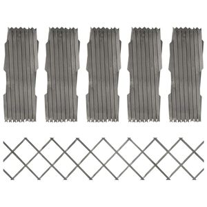 vidaXL Trellis Fences 5 pcs Grey Solid Firwood 70.9x11.8"