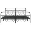 vidaXL Bed Frame Black Steel 71x79 in Super King Bed Frame Rectangular