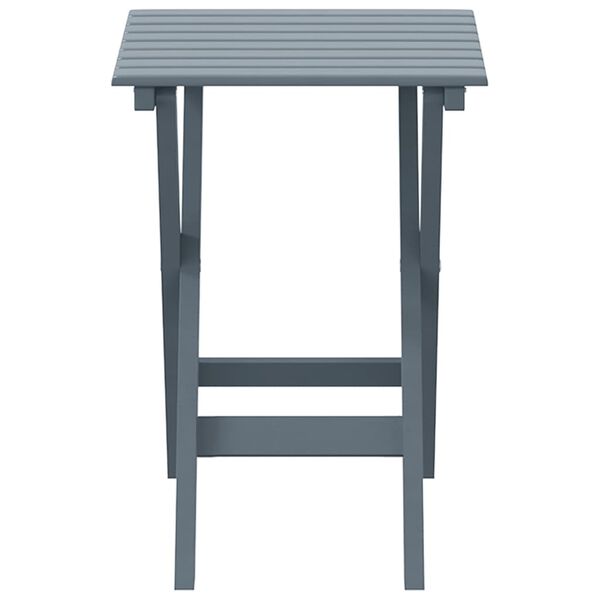 vidaXL Side Table Grey Poplar wood Small Foldable Side Table Square