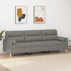 vidaXL 3-Seater Sofa with Pillows&Cushions Dark Gray 82.7" Fabric