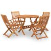 vidaXL Garden Dining Set Brown Solid Acacia wood Medium Foldable