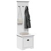 vidaXL Hallway Cabinet White Solid Pinewood, Engineered Wood, Metal Medium