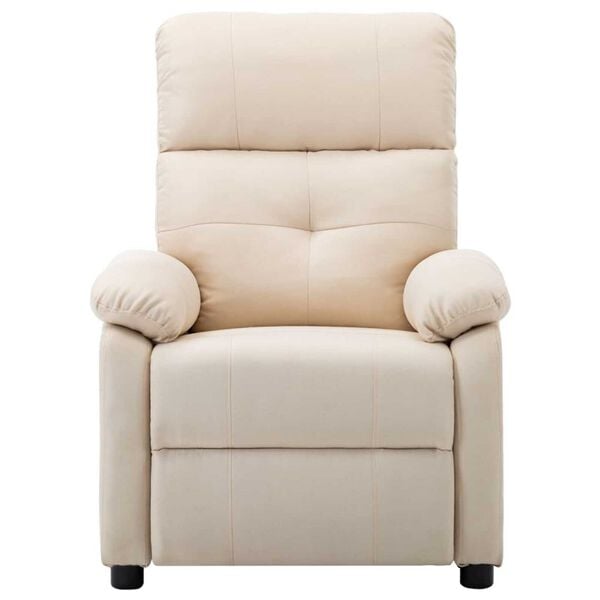 vidaXL Massage Recliner Cream Fabric