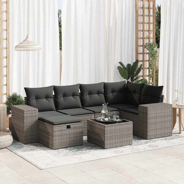 vidaXL Garden Sofa Set Grey