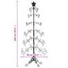 vidaXL Metal Christmas Tree Black Powder-coated steel 70.9 in tall