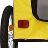 vidaXL Pet Bike Trailer Yellow and Grey Oxford Fabric, Iron Small