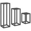 vidaXL Plant Stand Set Set of 3 Grey Solid pine wood