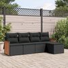 vidaXL Garden Sofa Set Black PE rattan, powder-coated steel, polyester