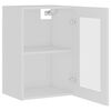 vidaXL Hanging Glass Cabinet White Engineered wood, Glass 23.6 in