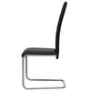 vidaXL Cantilever Dining Chairs 2 pcs Black Faux Leather