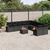 vidaXL Garden Sofa Set Black PE rattan, powder-coated steel, acacia wood