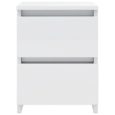 vidaXL Bedside Cabinets 2 pcs High Gloss White 11.8"x11.8"x15.7" Engineered Wood