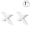 vidaXL Coffee Table Leg Set of 2 White Powder-coated steel Medium