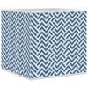 vidaXL Foldable Storage Box Set of 10 Blue with chevron pattern