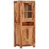vidaXL Highboard Light brown Solid acacia wood, glass Rustic Highboard