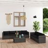 vidaXL Garden Lounge Set Grey PE Rattan, Powder-Coated Steel, Glass Large