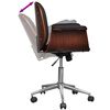vidaXL Office Chair Black and Brown Faux Leather, Bent Wood, Chromed Iron