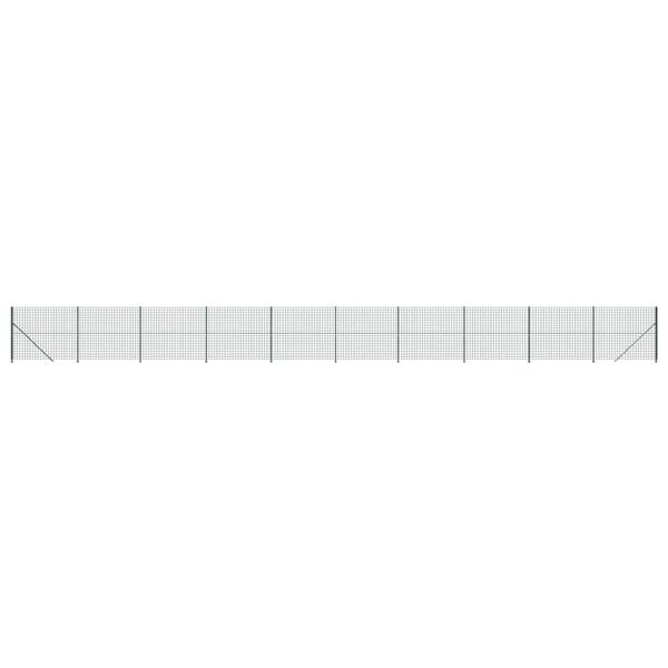 vidaXL Wire Mesh Fence with Flange Green 5.2x82.0'