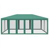vidaXL Party Tent with 10 Mesh Sidewalls Green 19.7x13.1' HDPE