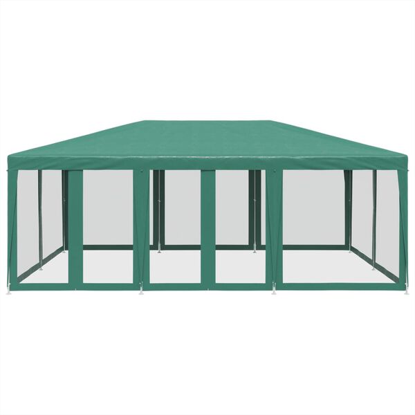 vidaXL Party Tent with 10 Mesh Sidewalls Green 19.7x13.1' HDPE