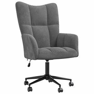 vidaXL Chill Chair Dark Grey Velvet (100% polyester), Steel Medium