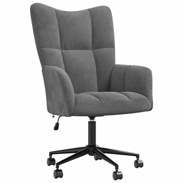 vidaXL Chill Chair Dark Grey Velvet (100% polyester), Steel Medium