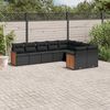 vidaXL Garden Sofa Set Black PE rattan Large Adjustable Feet