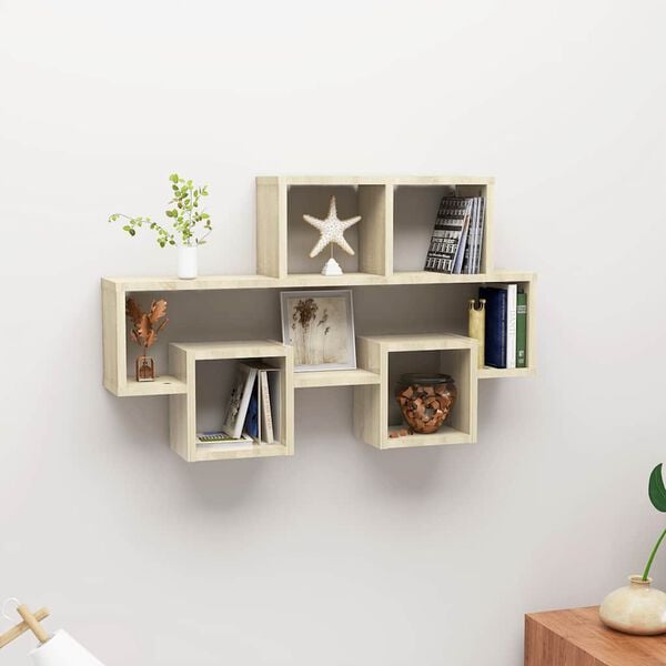 vidaXL Wall Shelf Sonoma oak Engineered wood Medium Car Shelf Other