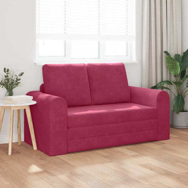 vidaXL Sofa Bed Wine Red 58.27 x 27.95 x 32.68 in Velvet
