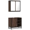 vidaXL Bathroom Furniture Set Brown oak Engineered wood Medium