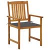 vidaXL Garden Chair Set of 4 Anthracite, natural wood