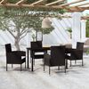 vidaXL Garden Dining Set Black, Cream White PE Rattan, Steel, Glass