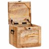 vidaXL Storage Box with Storage with Lock Brown Solid Mango Wood