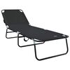 vidaXL Folding Sun Lounger Folding 2 pcs Black 56 x 189 x 87cm fabric